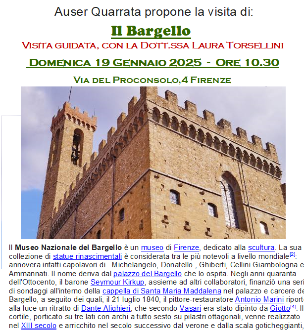 Visita al Bargello del 19 gennaio 2025